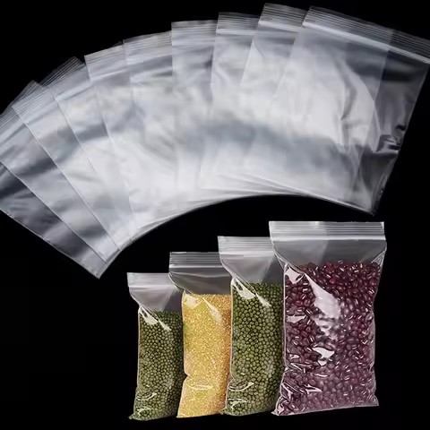 20-100pcs/lot 4x6/5x7/6x8/8x12/10x15cm Zipped Lock Reclosable Plastic Clear Bags Bulk Jewelry Crafts