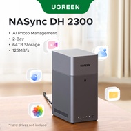 【Beginner Friendly】UGREEN NASync DH2300 2-Bay Desktop NAS, Support Capacity 60TB (Diskless), Remote 