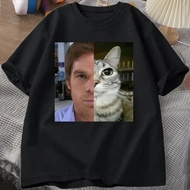 Dexter Morgan Cat T-Shirt Funny O-Neck Short Sleeve Unisex Street Style Women's Clothing
