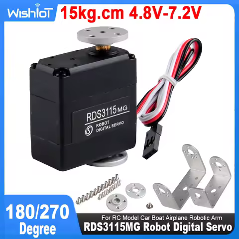 RDS3115MG Robot Digital Servo 180/270° 15KG Dual Axis Shaft Servo Motor Metal Gear For RC Model Car
