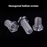Hexagonal Hollow Screw Transparent Acrylic Lamp Fine Tooth PCPP Material M10 Outer Hexagonal T-shape