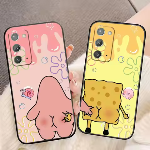 P-Patrick Star S-Spongebob Phone Case For Samsung NOTE 20 10 M23 M53 A80 A70 A50 A30 A24 A13 A12 A07