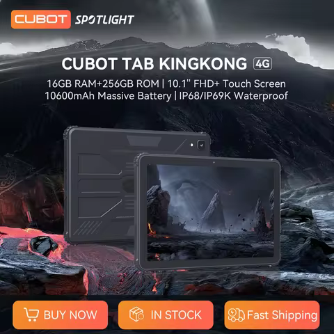 Cubot TAB KINGKONG, Rugged Tablet Android 13, IP68 Waterproof, 16GB RAM(8GB+8GB Extended), 256GB ROM