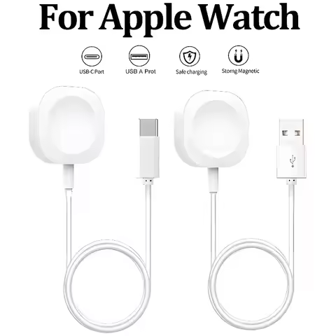 2025 Magnetic Wireless USB A Fast Charger For Apple Watch Ultra Series 9 8 7 6 SE Type C Charging Ca