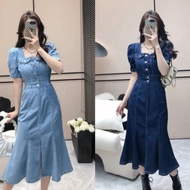 Elise Denim Dress Midi Jeans Dress Denim Dress Women