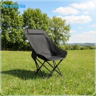 Prettyia Foldable Design High Back Folding Chair Lightweight Reclining Camp Chair Side Storage Pocke