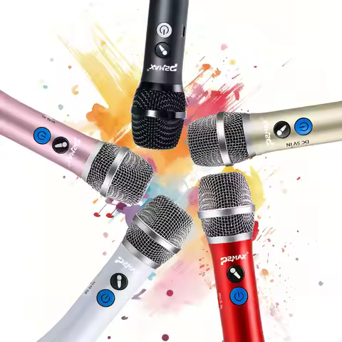 P2MAX Echo Hifi Karaoke Microphone Mic Speaker Amplifier Megaphone Portable for Meeting Living Talk 