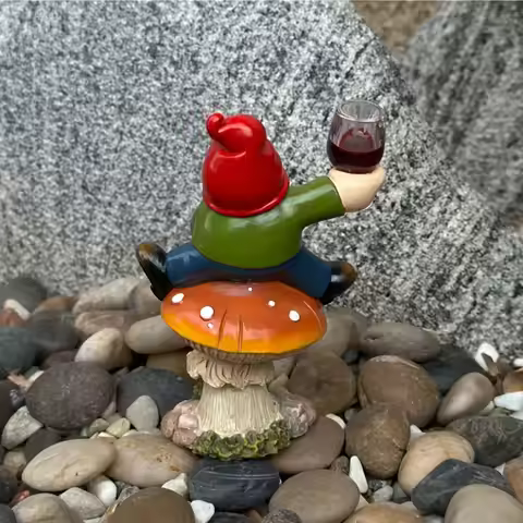 New Resin Garden Gnome Statue Waterproof Weather Resistant Gnome Figurine Welcome Sign Mushroom Gnom