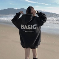 ( S - 6XL ) ZIP Hoodie Korean Ulzzang Style Boy OversizedGirl ML XL 2XL 3XL 4XL 5XL 6XL BASIC MIDNIG