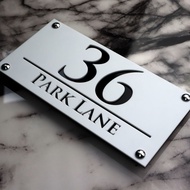 Custom made House Plate Address Nombor Rumah Tanda Rumah Modern Metal 3D Boxed House Number Fold 亚克力