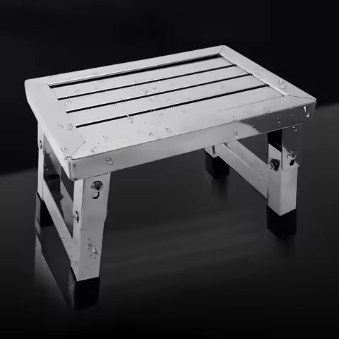 Metal Stools Modern Folding Bench Multifunctional Ottomans Rectangular Footstool Bathroom Decorative