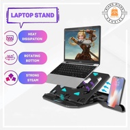 2 IN 1 Laptop Stand Dengan Pemegang Telefon Non Slip Portable Foldable Notebook Laptop Stand Holder 