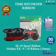 Effice Depot - Time Recorder - IR-19 Spool Ribbon -Nideka EX- 8 / 9 / 10 Ribbon (19mm) ~ 100pcs