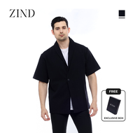 Zind Hamilton Linen Outer - Kemeja Pria Bisnis Kasual Outer Linen Premium Hitam
