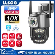 LLSEE v380 4K dual lens 8MP wireless CCTV connection WIFI outdoor home waterproof 4G SIM card smart 