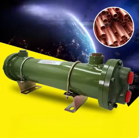 OR-250 Tubular Water Cooler Hydraulic Oil Heat Exchanger With 32 Copper Tubes Inside