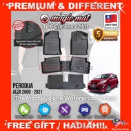 PERODUA ALZA 2009 - 2021 MAGIC MAT 5D TPE Carpet Car Mat Alas Kaki Karpet Kereta (5-Yrs Warranty)