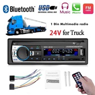 24V Bluetooth Car Radio Stereo Head Unit MP3 Player /USB/SD/AUX/FM For All Cars and Trunks Lorry