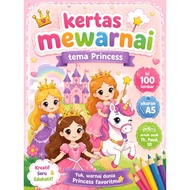 100 Sheets of Black and White HVS Coloring Paper Princess Theme A5 Size (15x20) Ages 4-6 Years Kinde