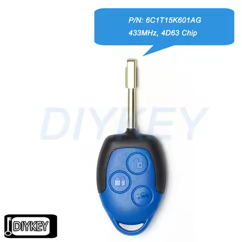 KYDZ Remote Car Key Fob ASK 433MHz 4D63 Chip Replacement for Ford Transit WM VM 2006-2014 P/N: 6C1T1