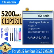 5200mAh YKaiserin Baery C11P1511 For As ZenFone 3 ZenFone3 Ze552kl Z012da/e High Quty Bateria~In Stock Gift Tools Bateri