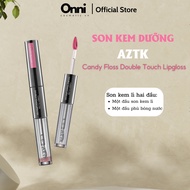 AZTK Double-Headed Lipstick, Long-lasting, Non-Smudging, Non-Stick Cup, Easy to Match All Makeup Sty