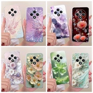 For OPPO Reno 12F 4G 5G Casing Popular Flower Butterfly Soft Slim Silicone Clear TPU Back Cover For 