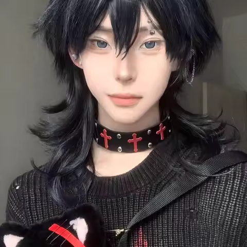 Gothic Jewelry Leather Cross Choker Punk Grunge Rock Charm Necklace Korean Fashion Cosplay Accessori