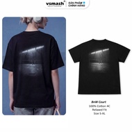 Unisex Badminton T-shirt Vsmash Sportwear "BLACK & WHITE Court" in Trame– Soft, Cool, Absorbent Baby