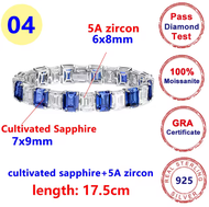 Emerald Moissanite Tennis Ladys Bracelet D Color Sapphire 925 Sterling Silver Plated 18K Gold Bracel