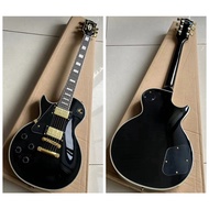 Gibson Les Paul Custom Left-Handed Electric Guitar HH Gold Humbucker pickups Black Professional Guitar