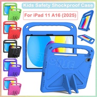For iPad 11 A16 2025 iPad 11th Gen Kids Safe Eva Case Shockproof Stand Cover