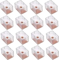 Maydahui 16PCS Rectangle Chair Leg Floors Protector Silicone with Felt Furniture Pads Table Feet Cap