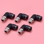 5Pcs Male Elbow 6mm Pipe Tube Tubing 1/8"PT Thread 90 Degree Push to Connect Fittings Connector Adap