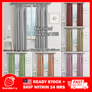 (Eyelet/Hook) Thick Curtain BLACKOUT 80% Anti UV Window Sliding Door Plain Color Langsir Tingkap Kain Tebal