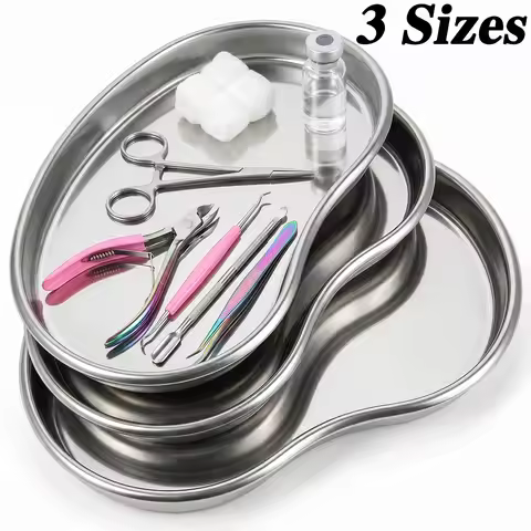 Stainless Steel Kidney Shaped Tray S/M/L Reusable Deep Dish Organizer Anti-rust Container for Tattoo
