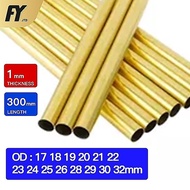 Brass pipe wall 1mm length 300mm OD 17-32mm brass tube piping 17 18 19 20 21 22 23 24 25 26 28 29 30