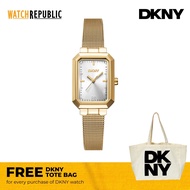 [FREE GIFT] DKNY Uptown Midi Gold Stainless Steel Analog Quartz Watch For Women DK1L076M0135