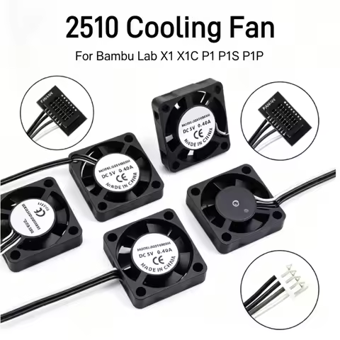 For Bambu Lab X1 X1C P1 P1P P1S 2510 Hotend Cooling Fan Double Ball Bearing DC5V 0.4A High Speed Coo