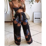 【Top-Rated Product】 2 Pecs Suit Summer Tracksuit Sets Womens Outfits Boho Beach Style Print Underwea