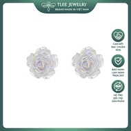 Khuyên tai bạc nữ TLEE bông hông pha lê chuôi bạc 925 cao cấp TLEE JEWELRY B0249 ( mẫu mới size hoa