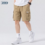 ZEKE B0032 Men Cargo Shorts Cutting Straight Cut Trouser Tactical Six Pocket Working Menswear Cargo 