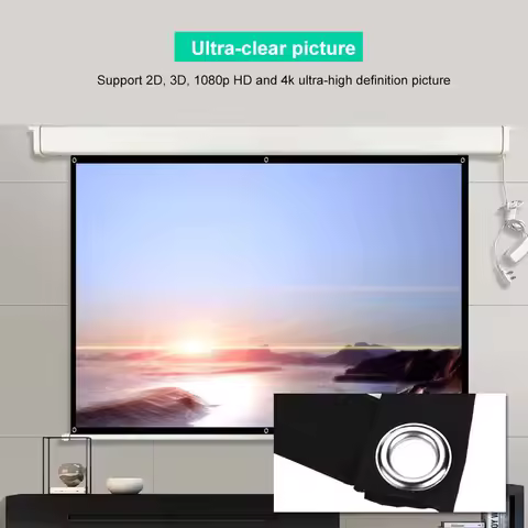 100'' Projector Screen 84-100inch 16:9 HD Projector Screen 3D Film Portable Screen Curtains HD Proje