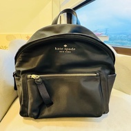 KATE SPADE 尼龍拉鍊後背包-黑色/大