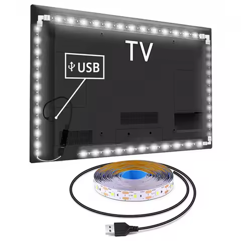 White Led Strip Lights Usb For Tv Smart Led Tape Light 5V Flexible Led Lighting Strips Adhesive Led 