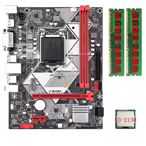 Desktop Motherboard 1155CPU Motherboard +I3-2130 CPU +2X8G DDR3 1600Mhz RAM LGA 1155 USB 3.0 SATA 3.