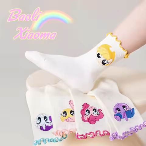 5pcs Hot Cute Anime My Little Ponys Twilight Sparkle Kawaii Cartoon Patterned Socks Anime Merchandis