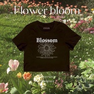 เสื้อครอป Crop top เสื้อยืดครอป BT3-Flower Bloom (พร้อมส่ง)