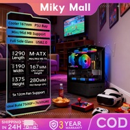 EXPOSE T8 Computer Case Mid Tower ATX Gaming PC High Airflow Tempered Glass with 3 Fans Black