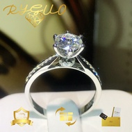 RYGUO 2 Karat Moissanite Diamond Ring PT950 White Gold
